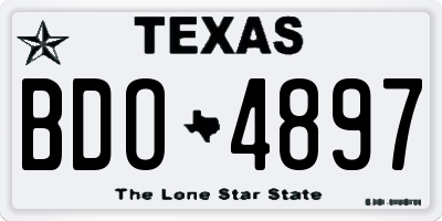 TX license plate BDO4897