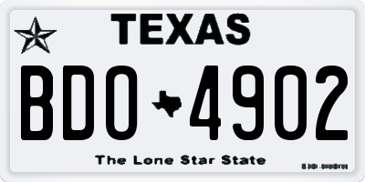 TX license plate BDO4902