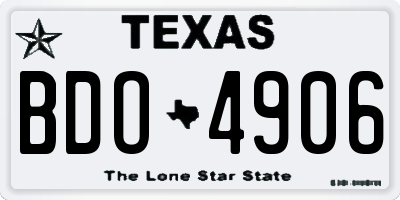 TX license plate BDO4906