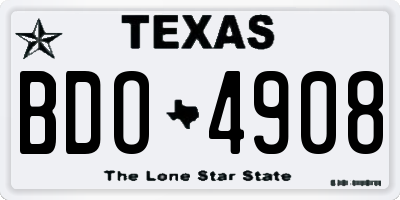 TX license plate BDO4908