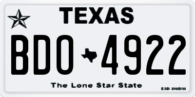 TX license plate BDO4922
