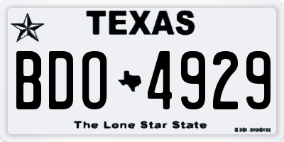 TX license plate BDO4929