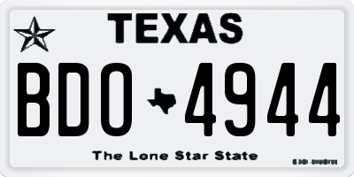 TX license plate BDO4944
