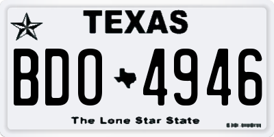 TX license plate BDO4946