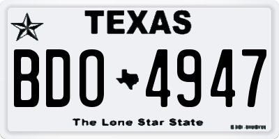 TX license plate BDO4947