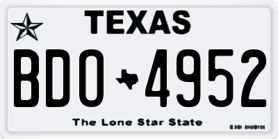 TX license plate BDO4952