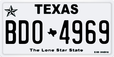 TX license plate BDO4969