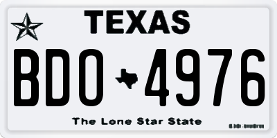 TX license plate BDO4976