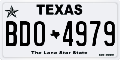 TX license plate BDO4979