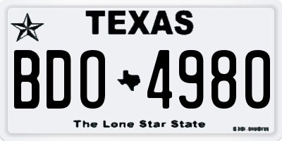 TX license plate BDO4980