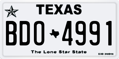 TX license plate BDO4991