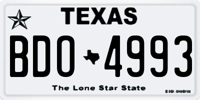 TX license plate BDO4993