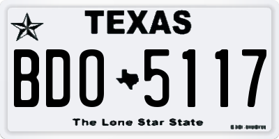 TX license plate BDO5117
