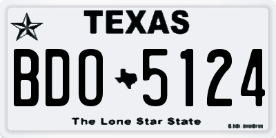 TX license plate BDO5124