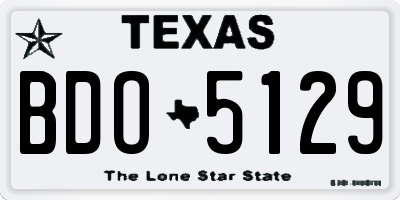 TX license plate BDO5129