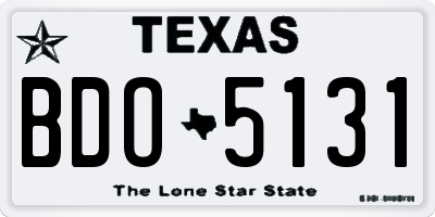 TX license plate BDO5131