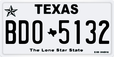 TX license plate BDO5132