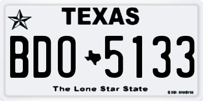 TX license plate BDO5133