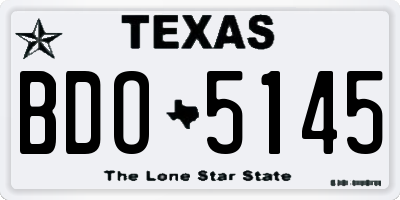 TX license plate BDO5145