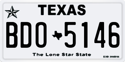 TX license plate BDO5146