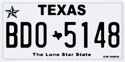 TX license plate BDO5148