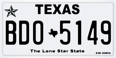 TX license plate BDO5149