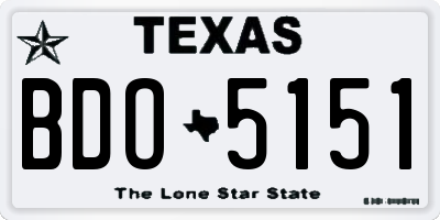 TX license plate BDO5151