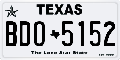 TX license plate BDO5152