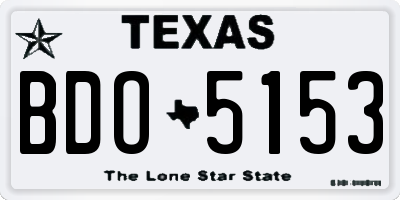 TX license plate BDO5153
