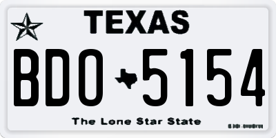 TX license plate BDO5154