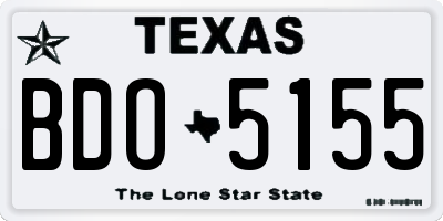 TX license plate BDO5155