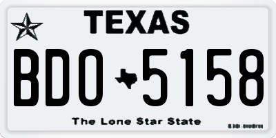 TX license plate BDO5158