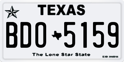 TX license plate BDO5159