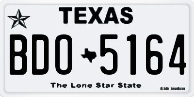 TX license plate BDO5164