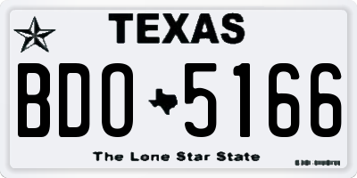 TX license plate BDO5166