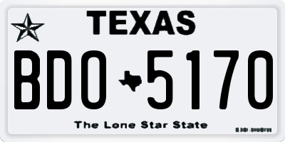 TX license plate BDO5170