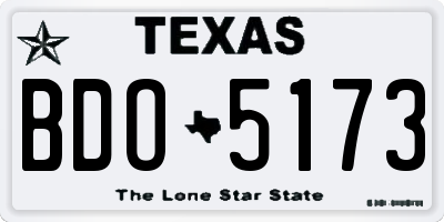 TX license plate BDO5173