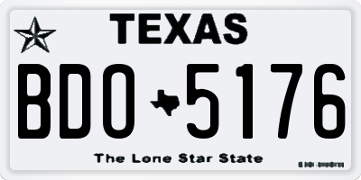 TX license plate BDO5176