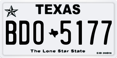 TX license plate BDO5177