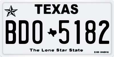 TX license plate BDO5182