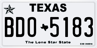TX license plate BDO5183