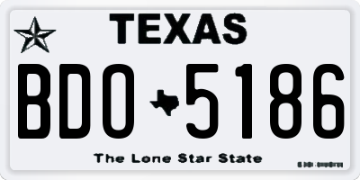 TX license plate BDO5186
