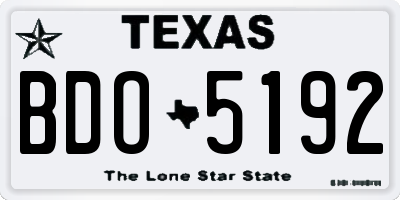 TX license plate BDO5192