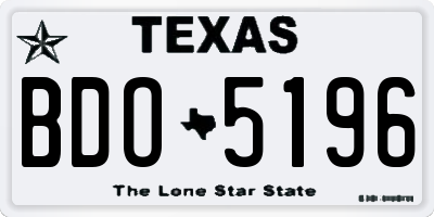 TX license plate BDO5196