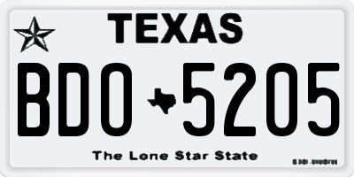 TX license plate BDO5205