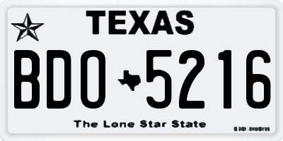 TX license plate BDO5216