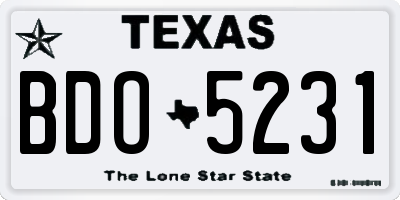 TX license plate BDO5231