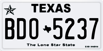 TX license plate BDO5237