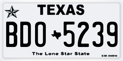 TX license plate BDO5239