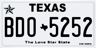 TX license plate BDO5252